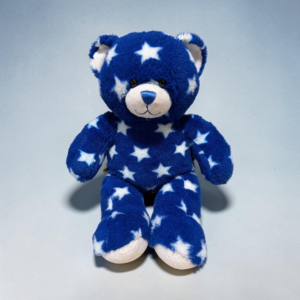 Build-A-Bear Workshop Blue Star Teddy Bear Plush Celestial Stuffed Animal 16"